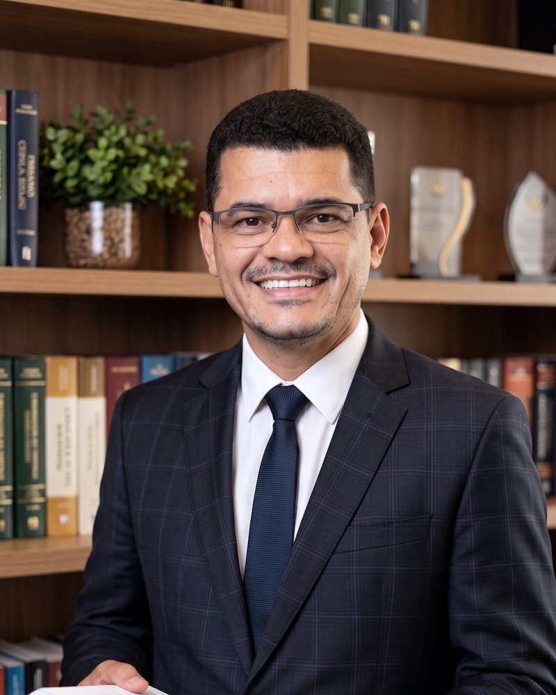 Clelson Miranda Marques, advogado, na biblioteca do escritório